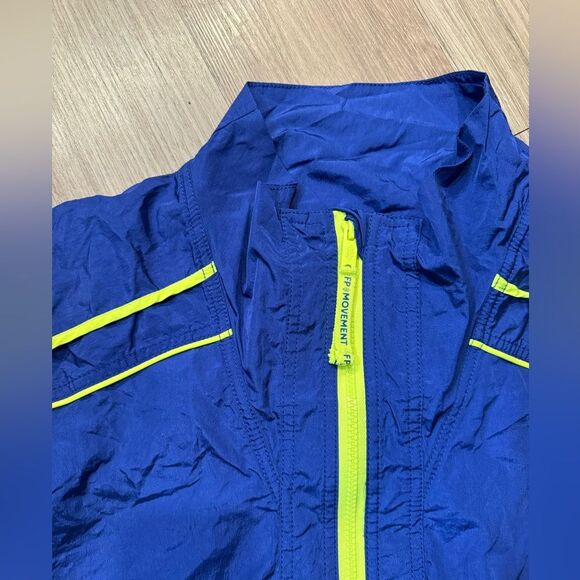 NWOT Free People Movement Varsity Blues Jacket | XLarge | Sapphire & Neon Green‎ - Picture 7 of 8